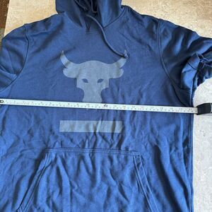Under Armour Shirt Mens Small Blue Project Rock Hooded Short Sleeve Medium